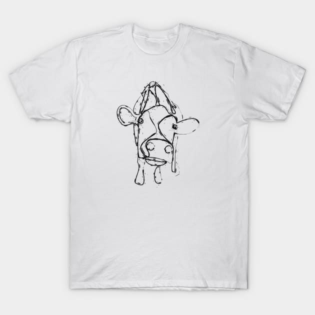 Cow illustration in black and white T-Shirt by Window House